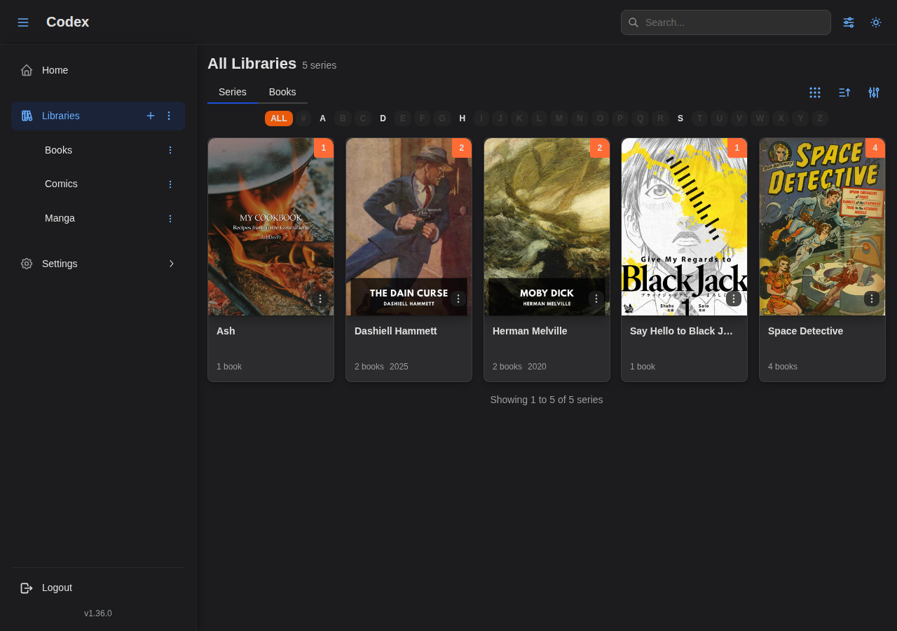 All Libraries - Series View